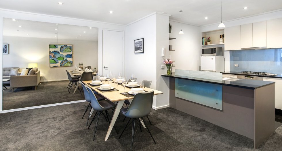 nook melbourne city apartment kitchen meals view