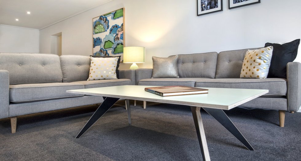 nook melbourne city apartment modern sofa view